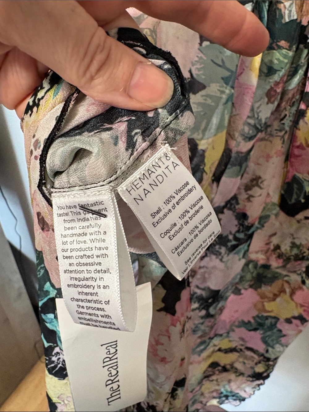 Hemant & Nandita x REVOLVE Teien Caftan Floral Dress M Boho Romantic - Picture 7 of 7